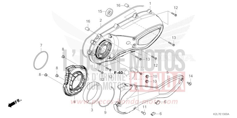PANNEAU CARTER-MOTEUR G. de ADV 350 SPANGLE SILVER METALLIC (NHA49) 2022
